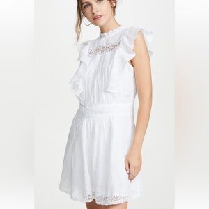 Frame lace pintuck dress